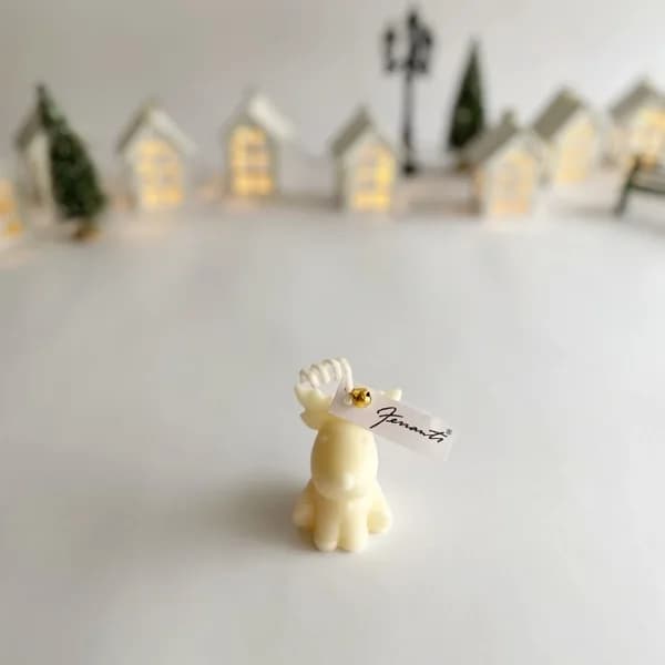 Small Christmas Reindeer Candle